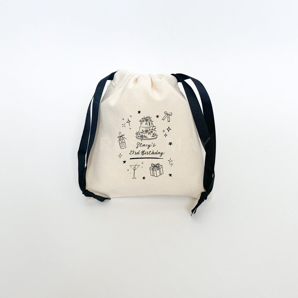 Hand Drawn Coquette Themed Party Favor Gift Bags