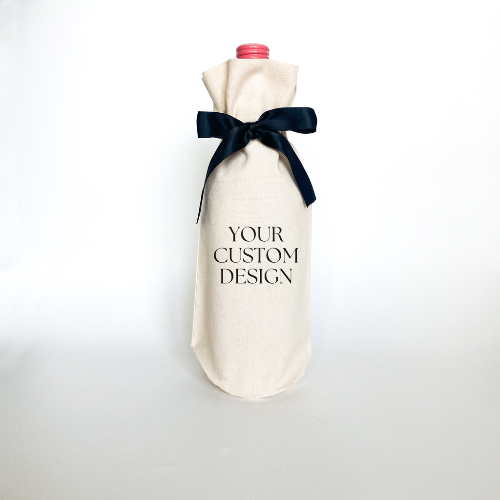 Cotton Canvas Wine Gift Bag with Your Custom Design