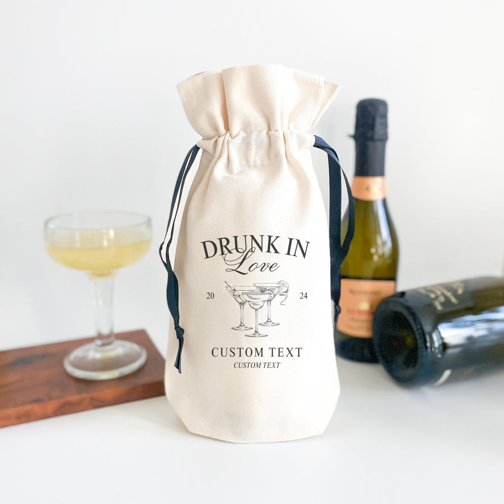 Drunk In Love Custom Mid-Sized Champagne Bottle Gift Bag