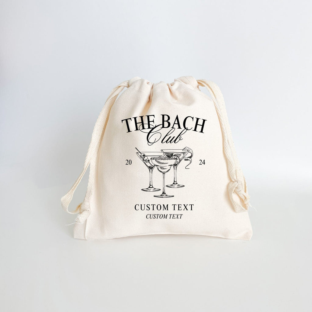 Personalized The Bach Club party favor gift bags for bachelor or bachelorette party