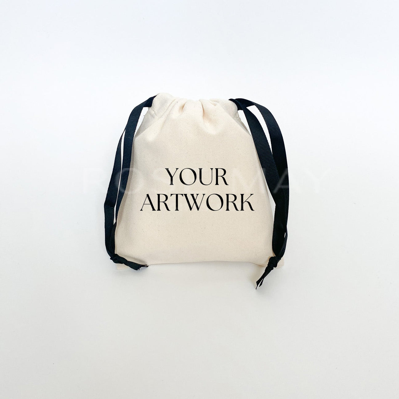 Custom printed drawstring bags on canvas