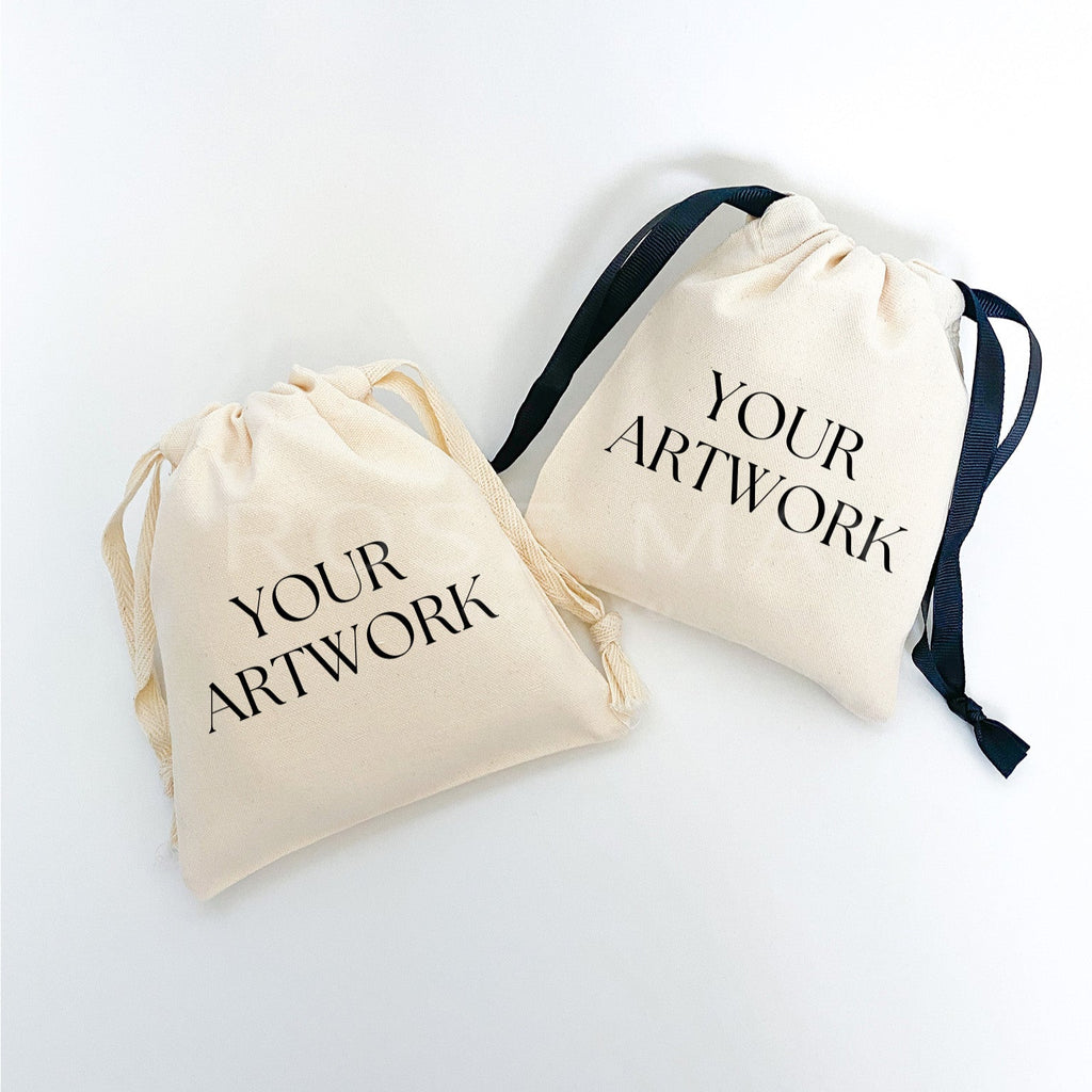 Personalized drawstring bags or jewelry packaging
