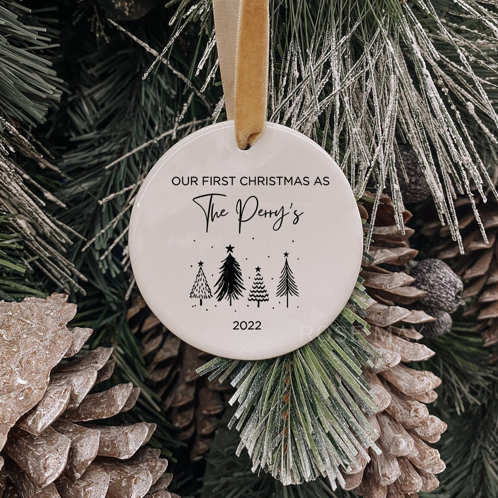Our First Christmas as a Family Ceramic Ornament