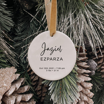 Personalized Baby Birth Info Ceramic Ornament