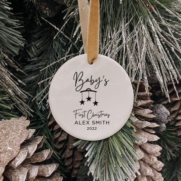 Personalized Baby's First Christmas Ceramic Ornament